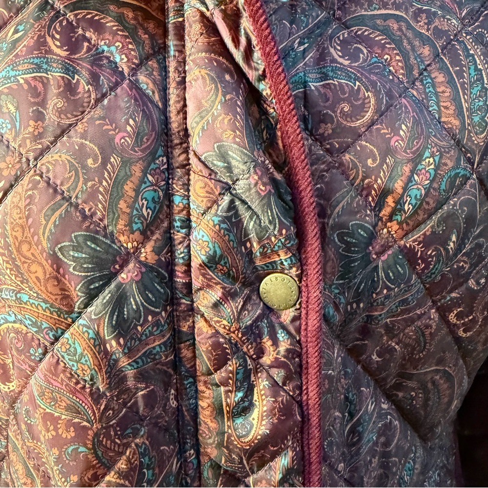 Talbots Paisley Quilted Puffer Jacket - Deep Red - Picture 4 of 14